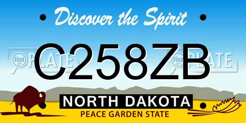 C258ZB North Dakota License Plate