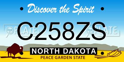 C258ZS North Dakota License Plate