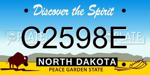 C2598E North Dakota License Plate
