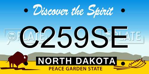 C259SE North Dakota License Plate