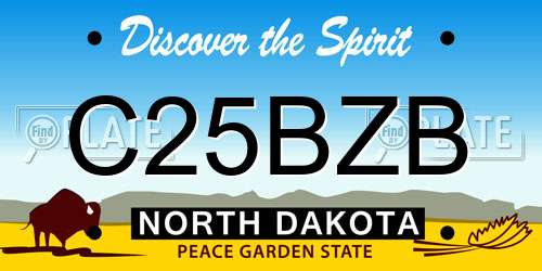 C25BZB North Dakota License Plate