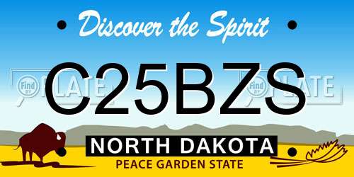 C25BZS North Dakota License Plate