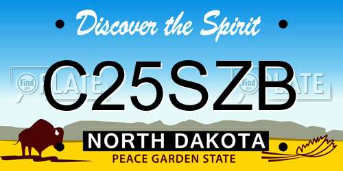 C25SZB North Dakota License Plate