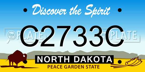 C2733C North Dakota License Plate