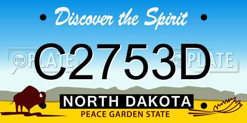 C2753D North Dakota License Plate