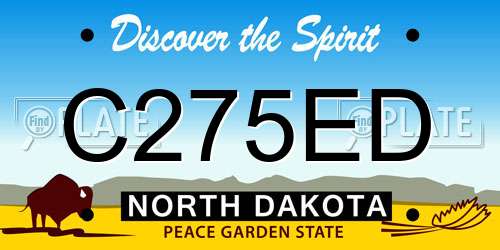 C275ED North Dakota License Plate