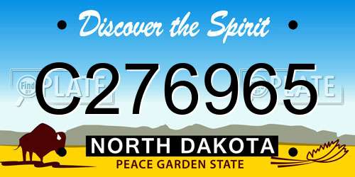 C276965 North Dakota License Plate