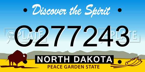 C277243 North Dakota License Plate
