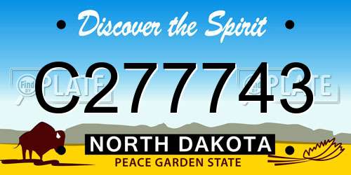 C277743 North Dakota License Plate