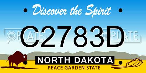 C2783D North Dakota License Plate