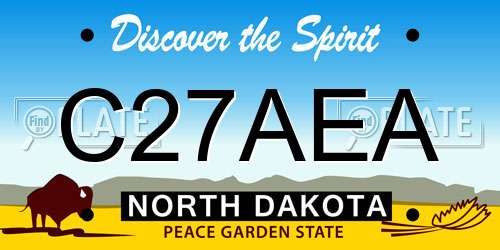 C27AEA North Dakota License Plate