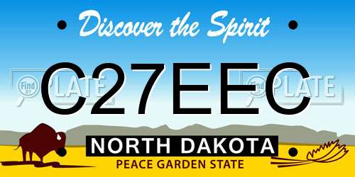 C27EEC North Dakota License Plate