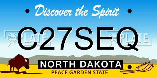 C27SEQ North Dakota License Plate