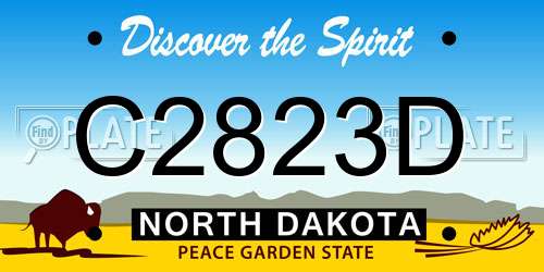 C2823D North Dakota License Plate
