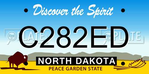 C282ED North Dakota License Plate