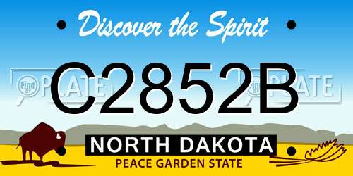 C2852B North Dakota License Plate