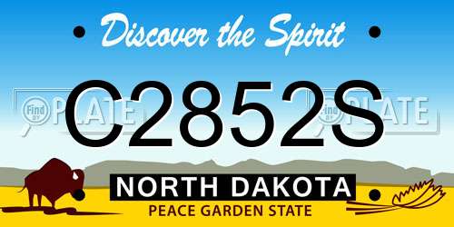 C2852S North Dakota License Plate