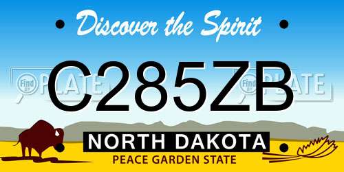 C285ZB North Dakota License Plate