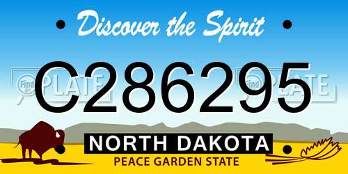 C286295 North Dakota License Plate