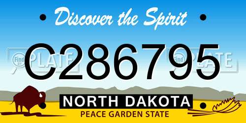 C286795 North Dakota License Plate