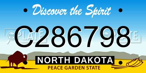 C286798 North Dakota License Plate