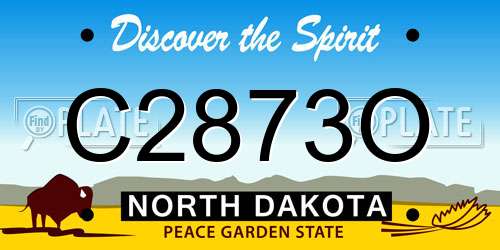 C2873O North Dakota License Plate