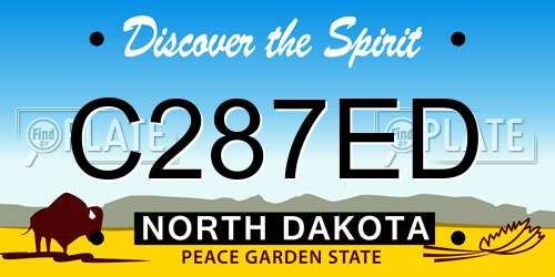 C287ED North Dakota License Plate