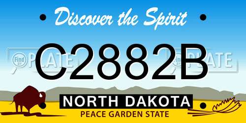 C2882B North Dakota License Plate