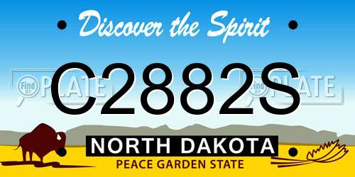 C2882S North Dakota License Plate