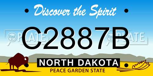 C2887B North Dakota License Plate