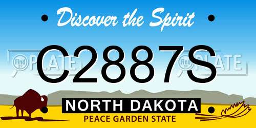C2887S North Dakota License Plate