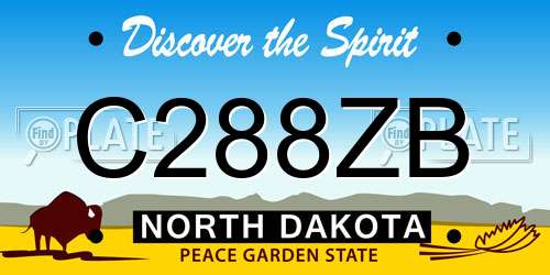 C288ZB North Dakota License Plate