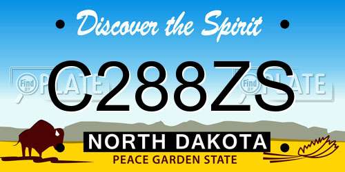 C288ZS North Dakota License Plate