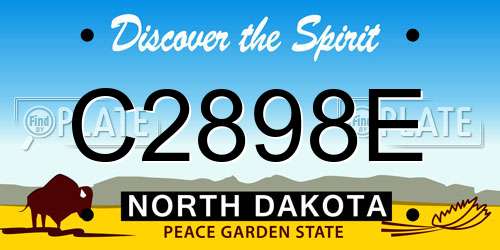 C2898E North Dakota License Plate