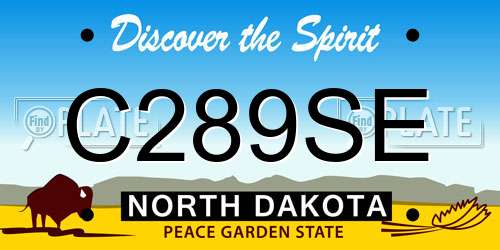 C289SE North Dakota License Plate