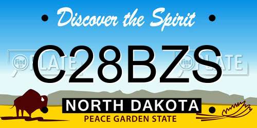 C28BZS North Dakota License Plate