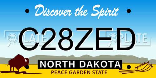 C28ZED North Dakota License Plate
