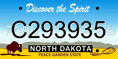 C293935 North Dakota License Plate