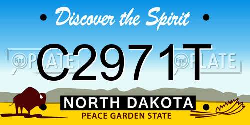 C2971T North Dakota License Plate