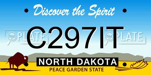 C297IT North Dakota License Plate