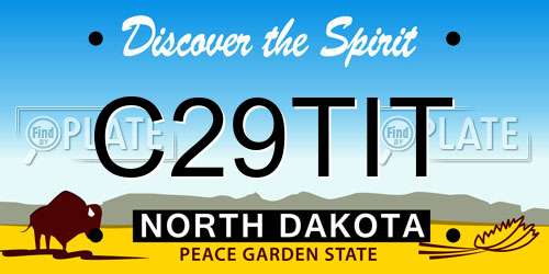 C29TIT North Dakota License Plate