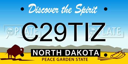 C29TIZ North Dakota License Plate