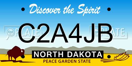 C2A4JB North Dakota License Plate