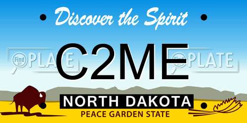 C2ME North Dakota License Plate