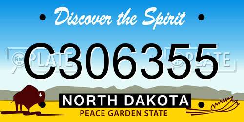 C306355 North Dakota License Plate