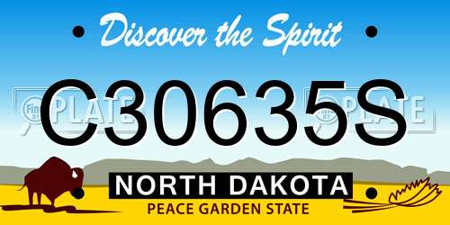 C30635S North Dakota License Plate