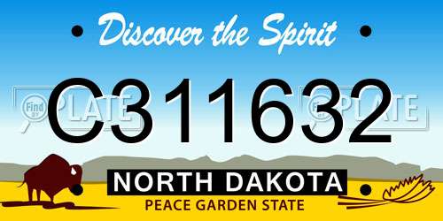 C311632 North Dakota License Plate