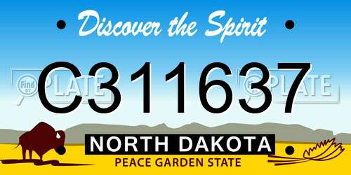 C311637 North Dakota License Plate