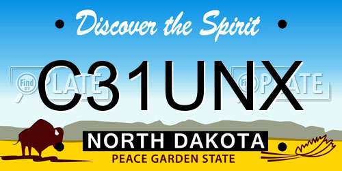 C31UNX North Dakota License Plate