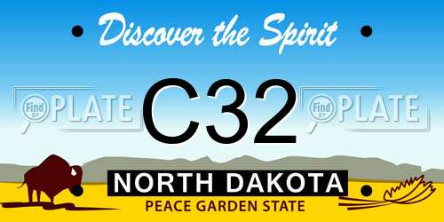C32 North Dakota License Plate